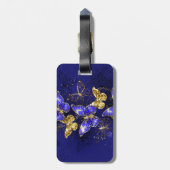 Compositie met Sapphire Butterflies Bagagelabel (Achterkant verticaal)