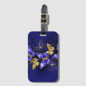 Compositie met Sapphire Butterflies Bagagelabel (Voorkant (verticaal))
