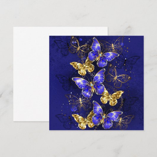 Compositie met Sapphire Butterflies Bedankkaart (Voorkant / Achterkant)