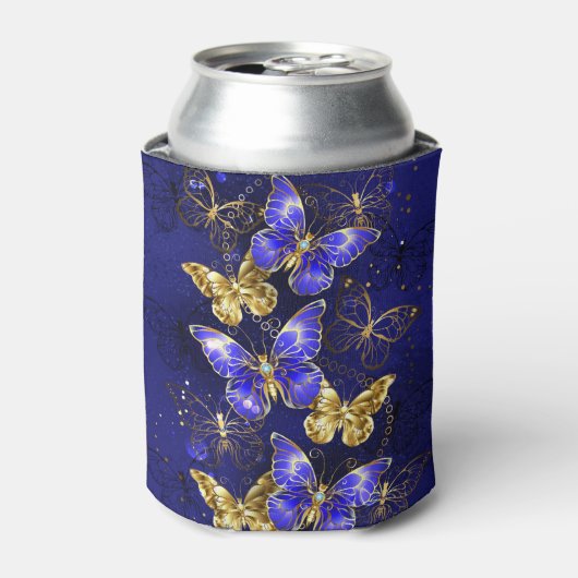 Compositie met Sapphire Butterflies Blikjeskoeler (Blikje Voorkant)