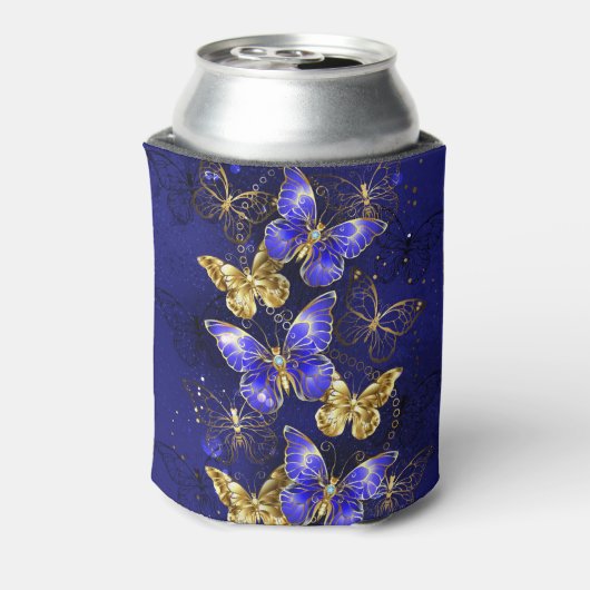 Compositie met Sapphire Butterflies Blikjeskoeler (Blikje Achterkant)