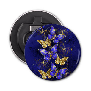Compositie met Sapphire Butterflies Button Flesopener