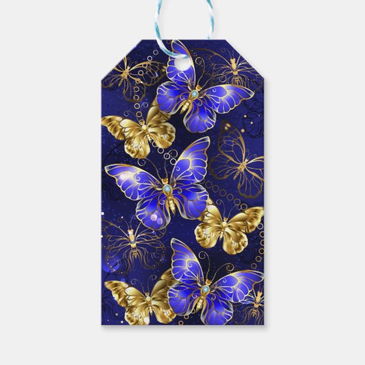 Compositie met Sapphire Butterflies Cadeaulabel (Voorkant)