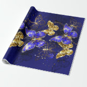 Compositie met Sapphire Butterflies Cadeaupapier (Uitgerold)