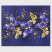 Compositie met Sapphire Butterflies Cadeaupapier (Vlak)