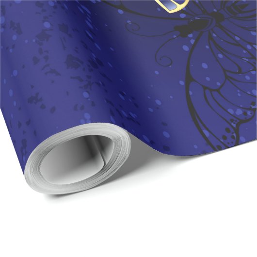 Compositie met Sapphire Butterflies Cadeaupapier (Rol Hoek)