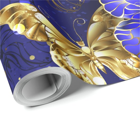 Compositie met Sapphire Butterflies Cadeaupapier (Rol Hoek)