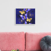 Compositie met Sapphire Butterflies Canvas Afdruk (Insitu (Woonkamer))