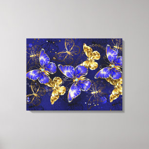 Compositie met Sapphire Butterflies Canvas Afdruk