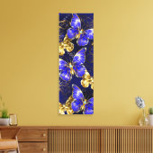 Compositie met Sapphire Butterflies Canvas Afdruk (Insitu (Woonkamer))