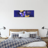Compositie met Sapphire Butterflies Canvas Afdruk (Insitu (Slaapkamer))