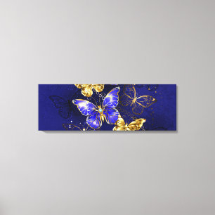 Compositie met Sapphire Butterflies Canvas Afdruk