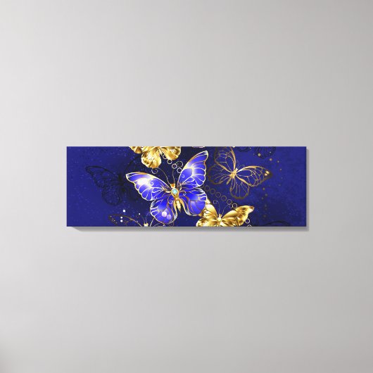 Compositie met Sapphire Butterflies Canvas Afdruk (Voorkant)