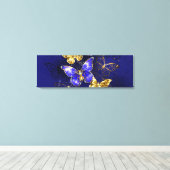Compositie met Sapphire Butterflies Canvas Afdruk (Insitu (Houten vloer))