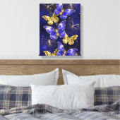 Compositie met Sapphire Butterflies Canvas Afdruk (Insitu (Slaapkamer))