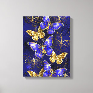 Compositie met Sapphire Butterflies Canvas Afdruk