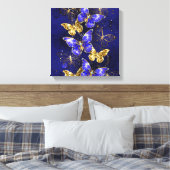 Compositie met Sapphire Butterflies Canvas Afdruk (Insitu (Slaapkamer))