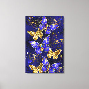 Compositie met Sapphire Butterflies Canvas Afdruk