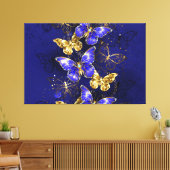Compositie met Sapphire Butterflies Canvas Afdruk (Insitu (Woonkamer))