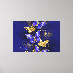 Compositie met Sapphire Butterflies Canvas Afdruk