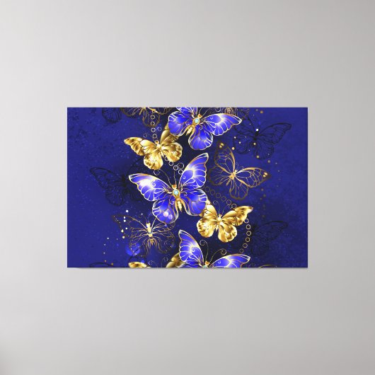 Compositie met Sapphire Butterflies Canvas Afdruk (Voorkant)