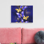Compositie met Sapphire Butterflies Canvas Afdruk (Insitu (Woonkamer))