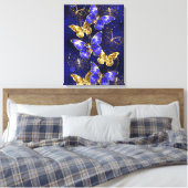 Compositie met Sapphire Butterflies Canvas Afdruk (Insitu (Slaapkamer))