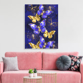 Compositie met Sapphire Butterflies Canvas Afdruk (Insitu (Woonkamer))