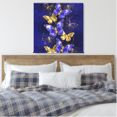 Compositie met Sapphire Butterflies Canvas Afdruk (Insitu (Slaapkamer))