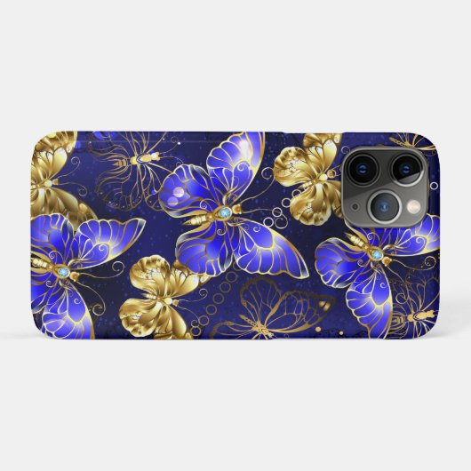 Compositie met Sapphire Butterflies Case-Mate iPhone Case (Achterkant (horizontaal))