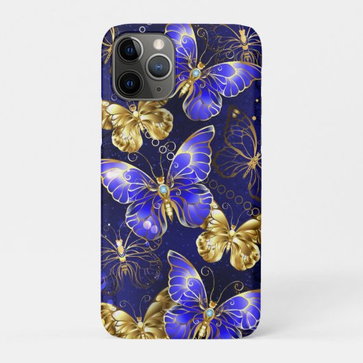 Compositie met Sapphire Butterflies Case-Mate iPhone Case (Achterkant)