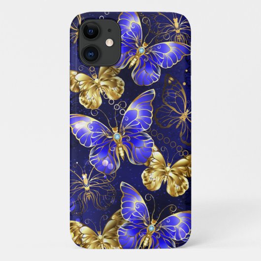 Compositie met Sapphire Butterflies Case-Mate iPhone Case (Achterkant)