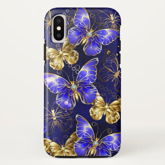 Compositie met Sapphire Butterflies Case-Mate iPhone Case (Achterkant)