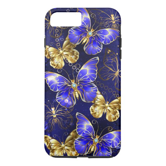 Compositie met Sapphire Butterflies Case-Mate iPhone Case (Achterkant)