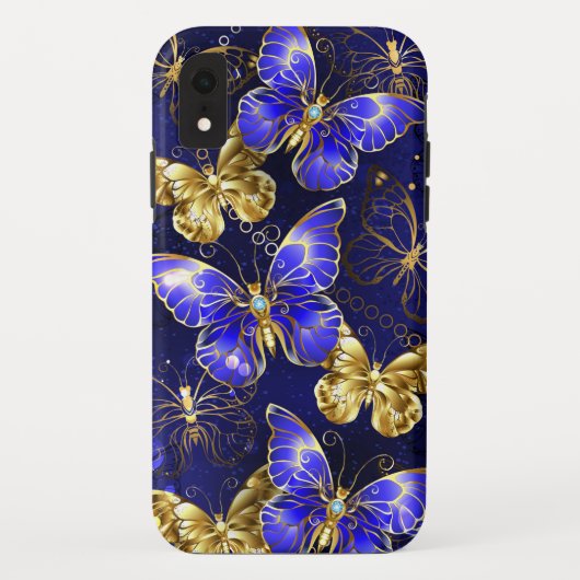 Compositie met Sapphire Butterflies Case-Mate iPhone Case (Achterkant)