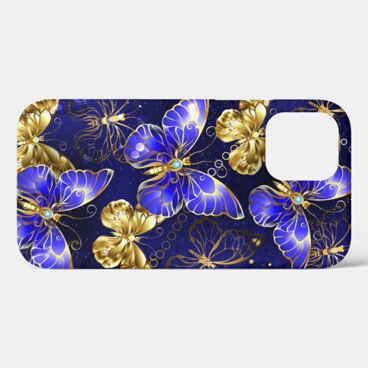 Compositie met Sapphire Butterflies Case-Mate iPhone Case (Achterkant (horizontaal))