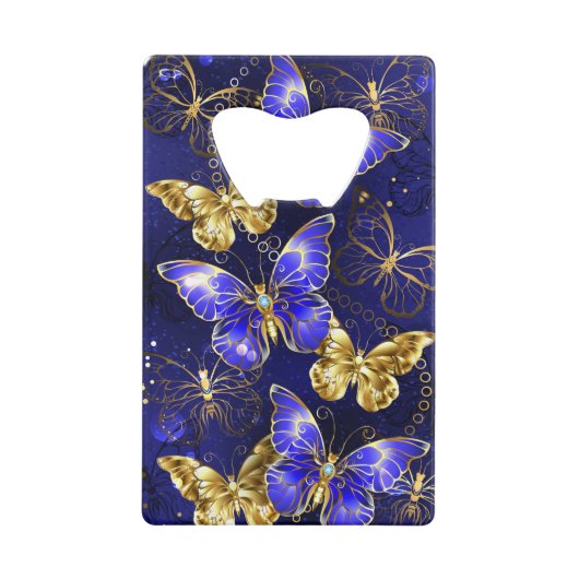 Compositie met Sapphire Butterflies Creditkaart Flessenopener (Voorkant)