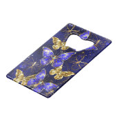 Compositie met Sapphire Butterflies Creditkaart Flessenopener (Achterkant Gekanteld)