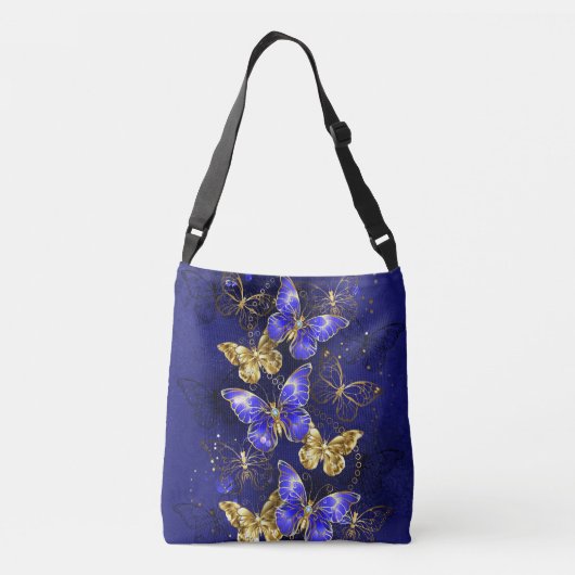 Compositie met Sapphire Butterflies Crossbody Tas (Achterkant)