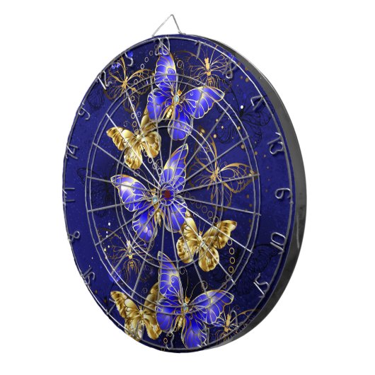 Compositie met Sapphire Butterflies Dartbord (Voorkant Rechts)