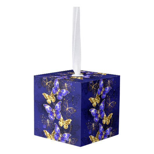 Compositie met Sapphire Butterflies Decoratie (Achter hoekig)