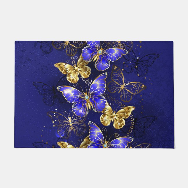 Compositie met Sapphire Butterflies Deurmat (Voorkant)