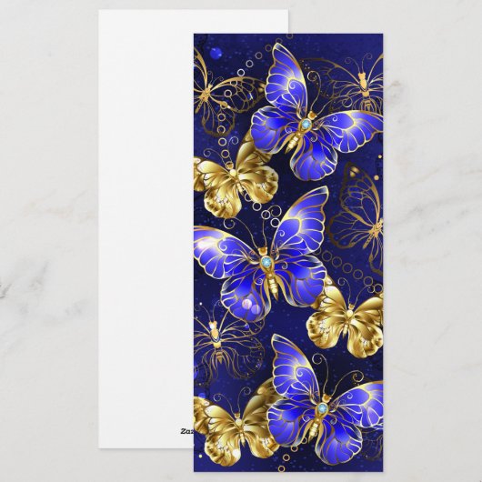 Compositie met Sapphire Butterflies Feestdagenkaart (Voorkant / Achterkant)