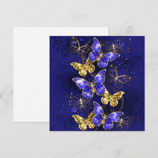 Compositie met Sapphire Butterflies Feestdagenkaart (Voorkant / Achterkant)