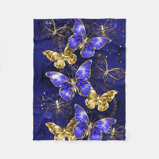 Compositie met Sapphire Butterflies Fleece Deken (Voorkant)