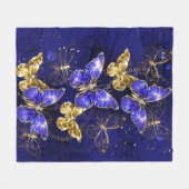 Compositie met Sapphire Butterflies Fleece Deken (Voorkant (Horizontaal))