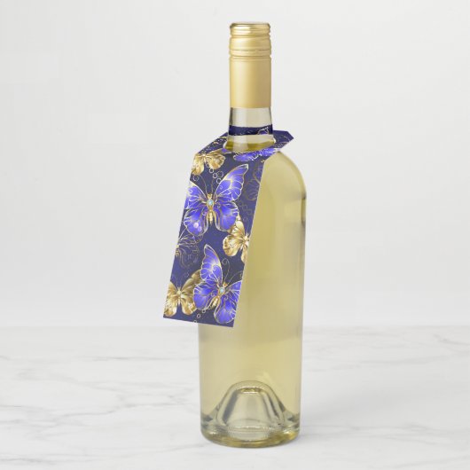 Compositie met Sapphire Butterflies Flessenhanger (Schuin)
