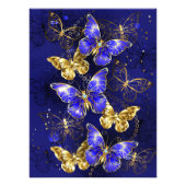 Compositie met Sapphire Butterflies Foto Afdruk (Voorkant)