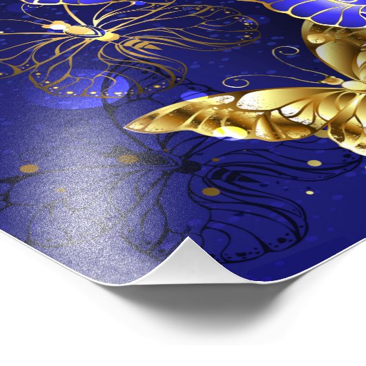 Compositie met Sapphire Butterflies Foto Afdruk (Hoek)