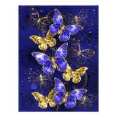 Compositie met Sapphire Butterflies Foto Afdruk (Voorkant)